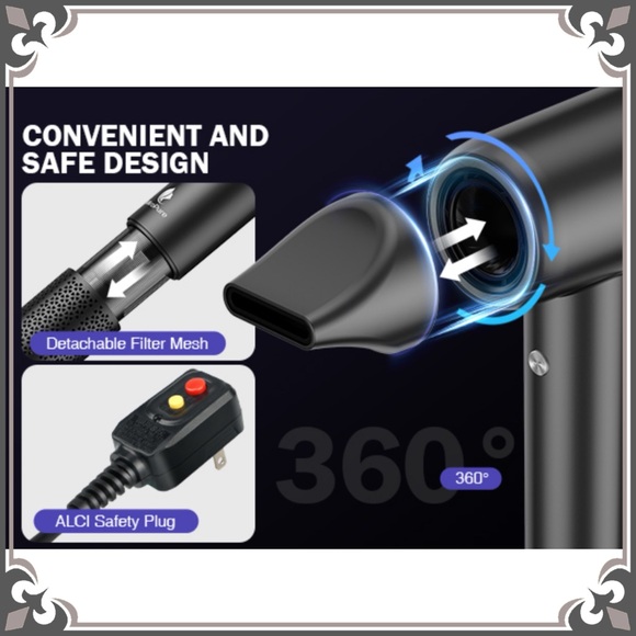 Negative Ionic Hair Blow Dryer High Speed Brushless Motor Hot & Cold Alternating - Picture 12 of 12